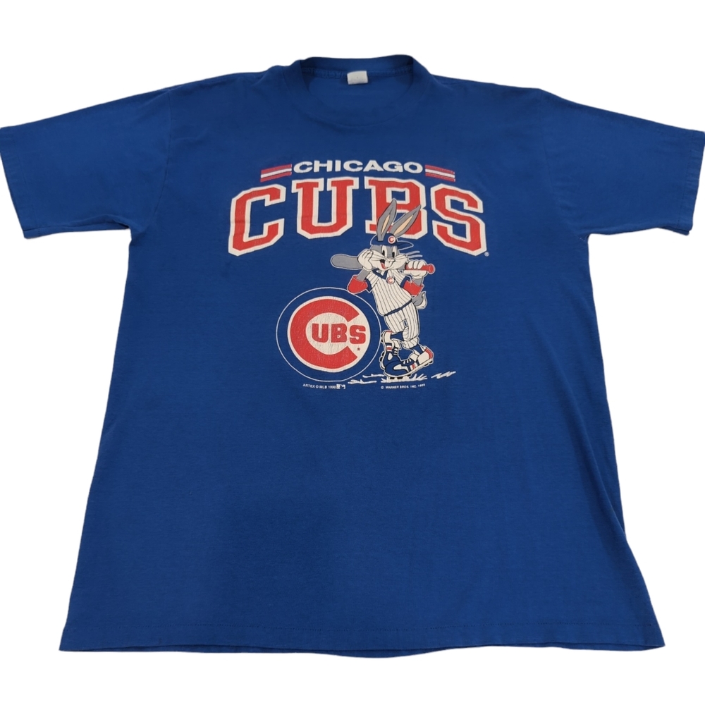 Chicago Cubs vtg 1989 Single Stitch Bugs Bunny t shirt 50/50 Soft XL Blue 80's.